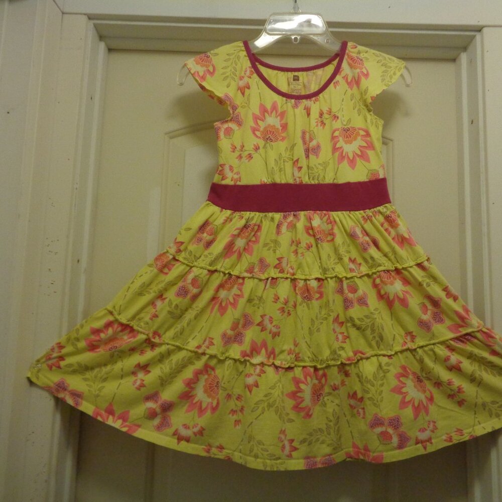 SUNNY GIRL COCONUT GIRL GIRLS TROPICAL TIERED DRESS 7